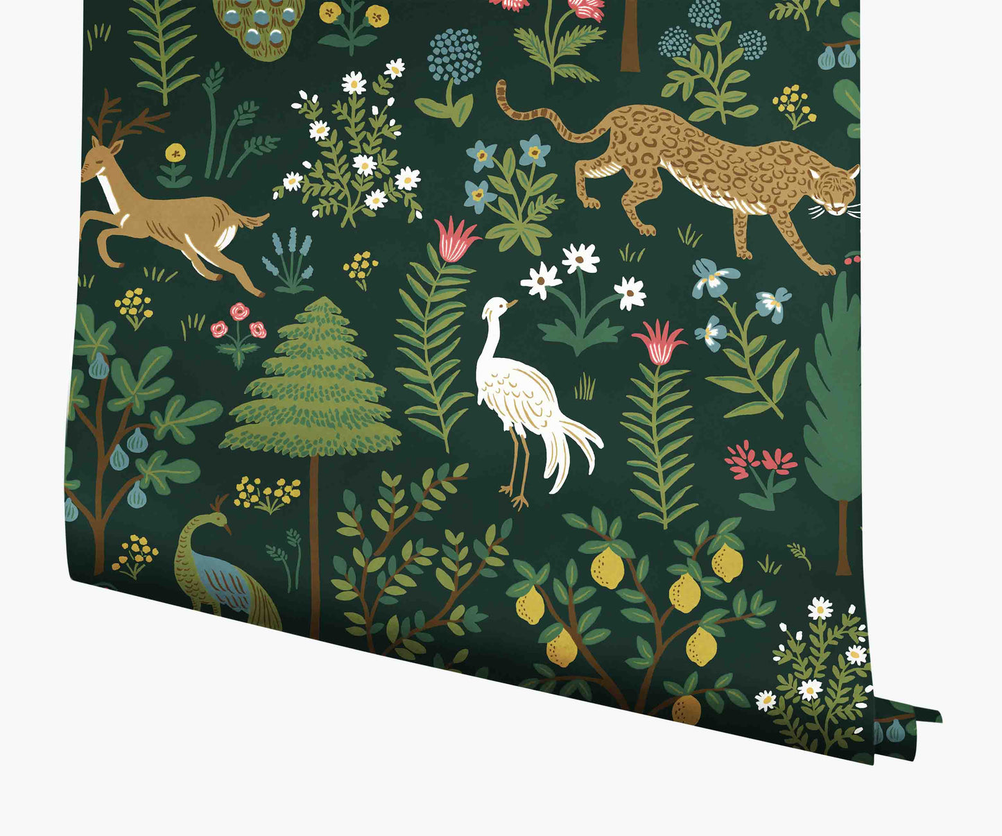Menagerie Wallpaper - Emerald - Peel and Stick Wallpaper