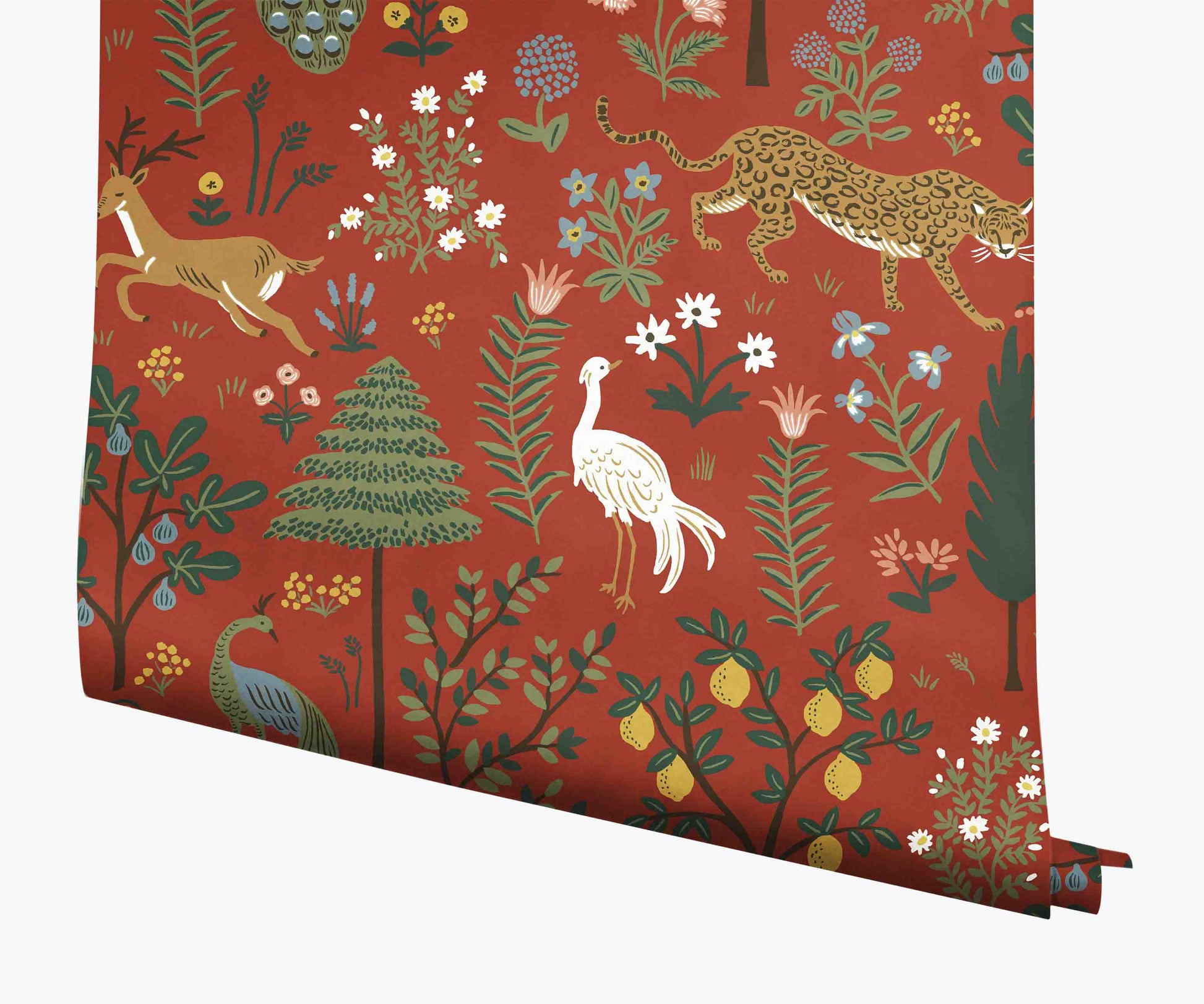 Menagerie Wallpaper - Rust - Peel and Stick Wallpaper