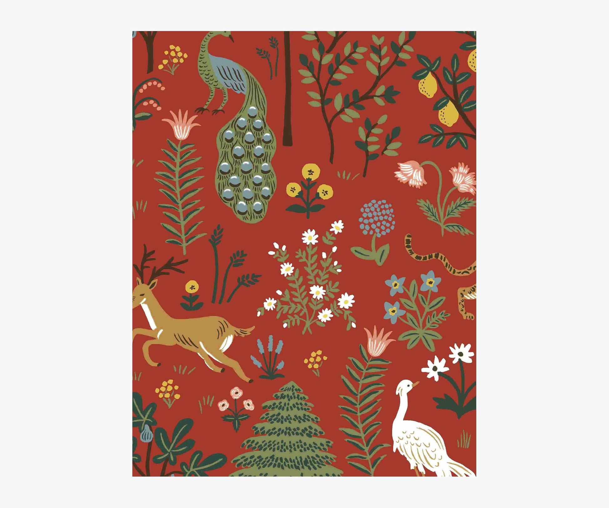 Menagerie Wallpaper Sample - Rust - Peel and Stick Wallpaper
