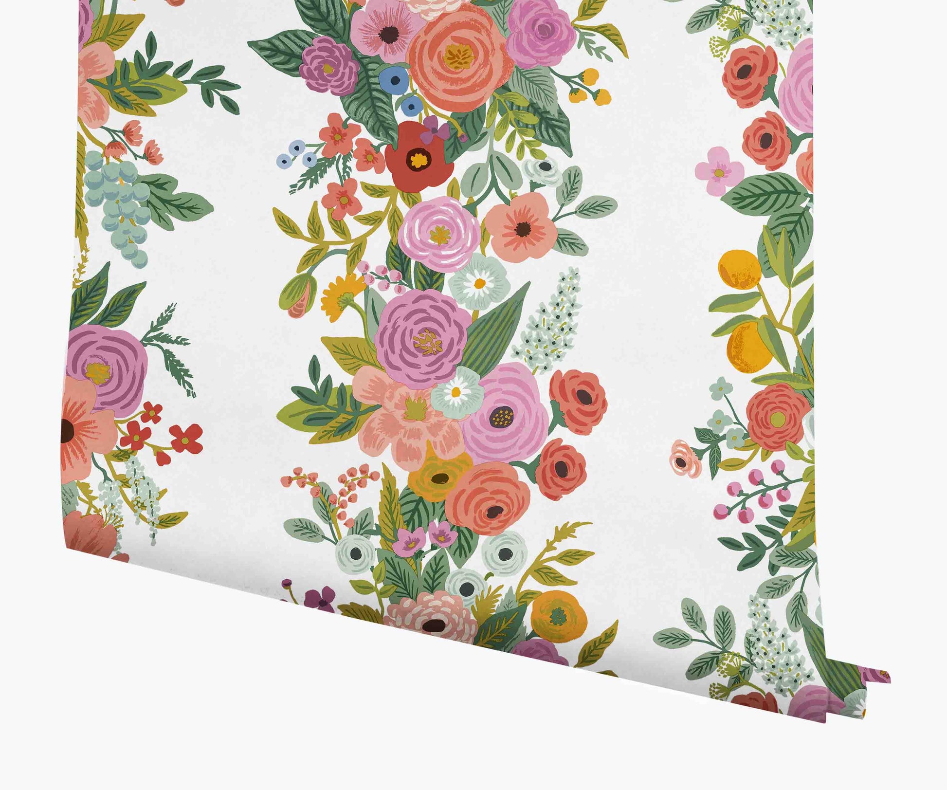 Garden Party Trellis Wallpaper - Rose Multi - Peel and Stick Wallpaper