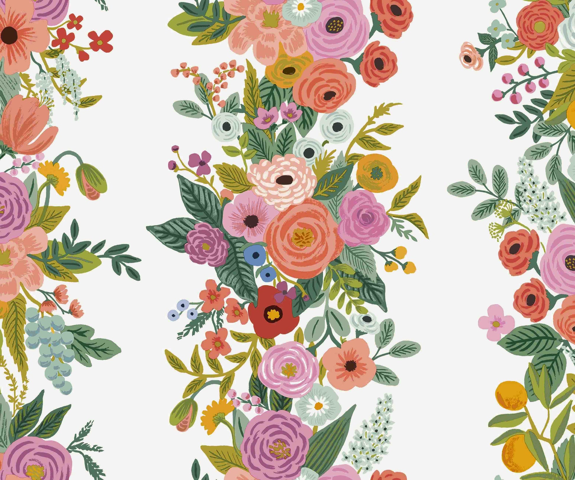 Garden Party Trellis Wallpaper - Rose Multi