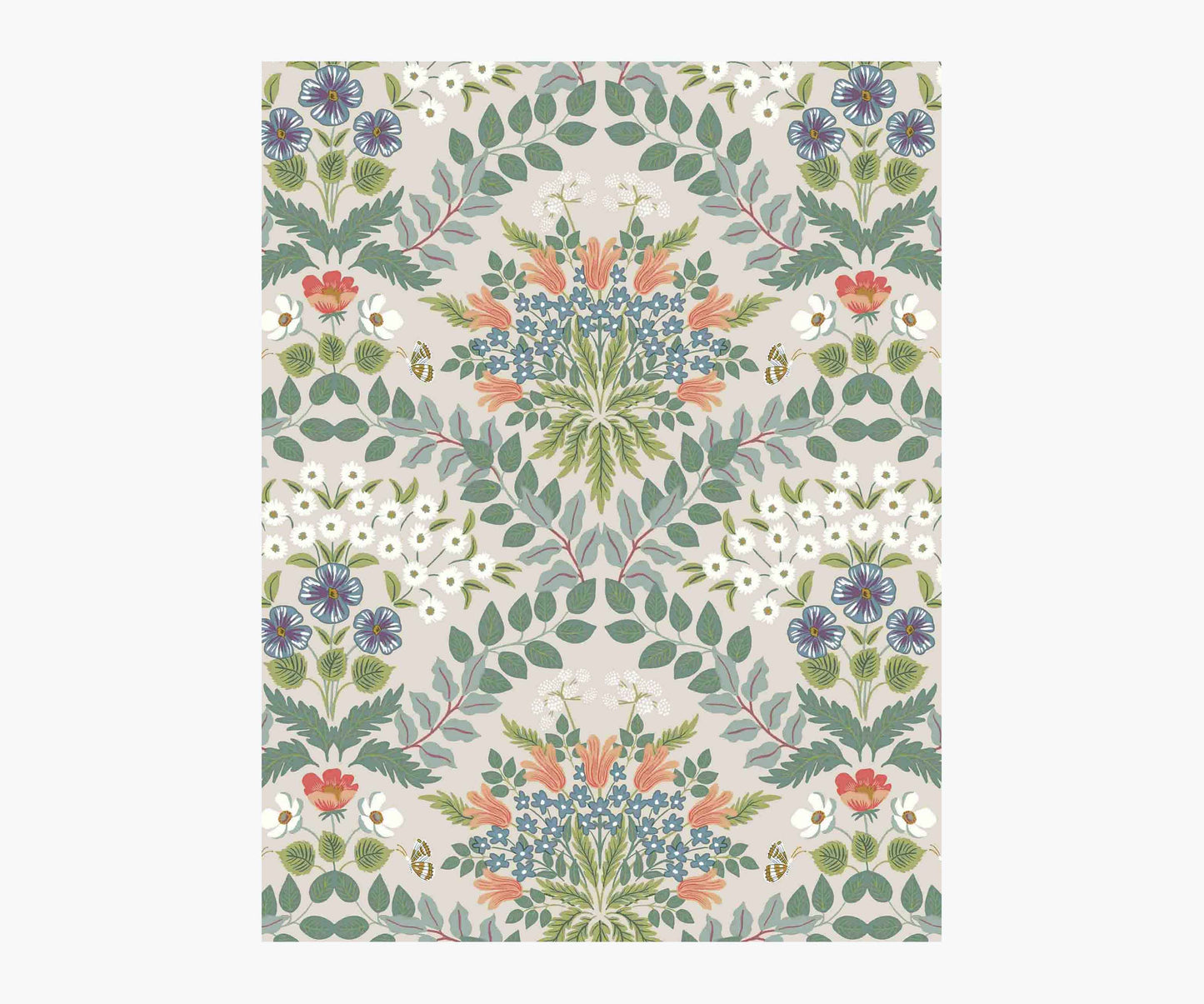 Bramble Wallpaper Sample - Cream - Peel and Stick Wallpaper