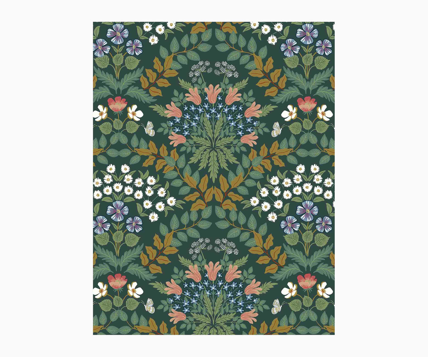 Bramble Wallpaper Sample - Emerald - Peel and Stick Wallpaper