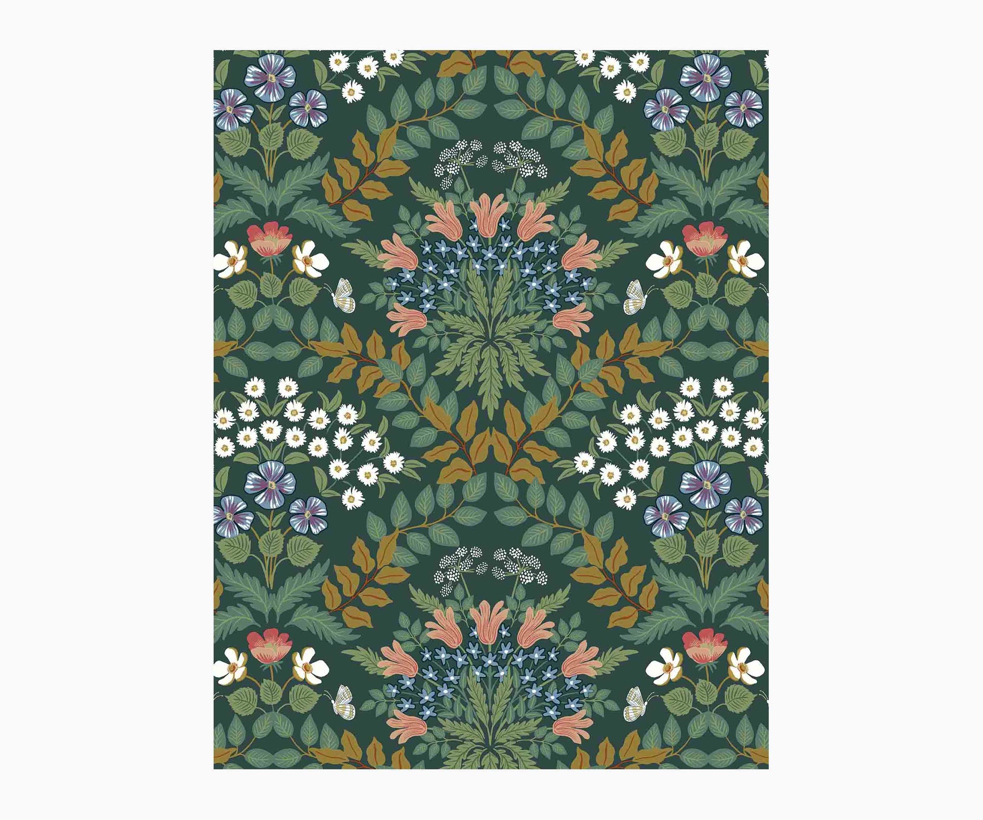 Bramble Wallpaper Sample - Emerald - Peel and Stick Wallpaper
