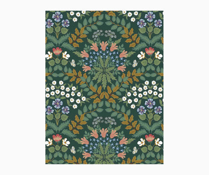 Bramble Wallpaper Sample - Emerald - Peel and Stick Wallpaper