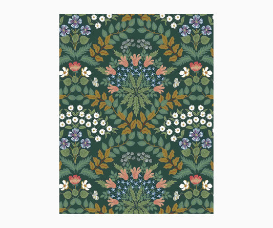 Bramble Wallpaper Sample - Emerald - Peel and Stick Wallpaper