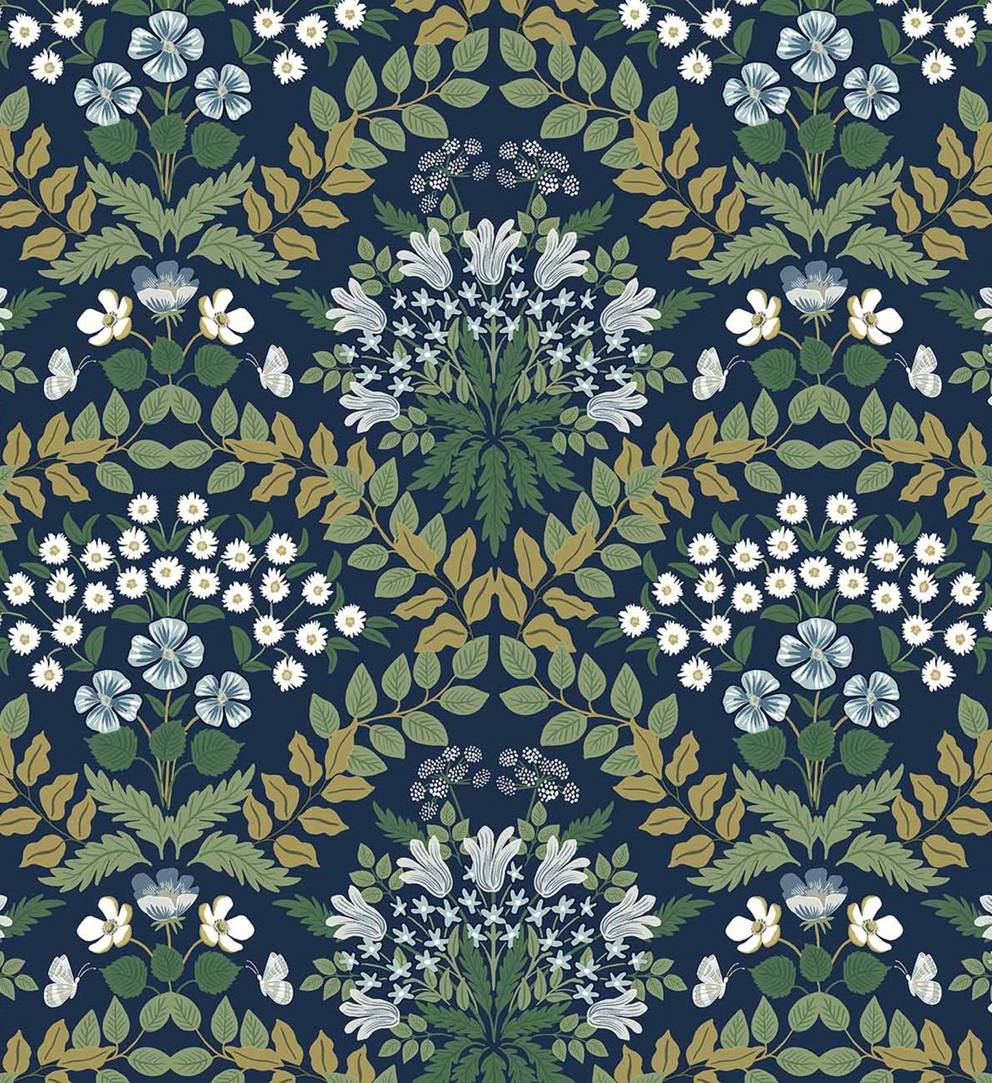 Bramble Wallpaper - Navy