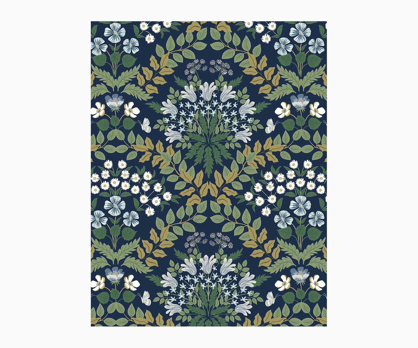 Bramble Wallpaper Sample - Navy - Peel and Stick Wallpaper