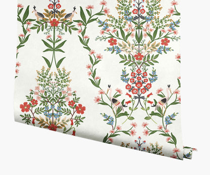 Luxembourg Wallpaper - White Multi - Peel and Stick Wallpaper