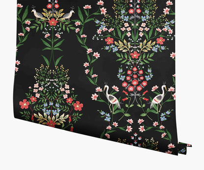 Luxembourg Wallpaper - Black Multi - Peel and Stick Wallpaper