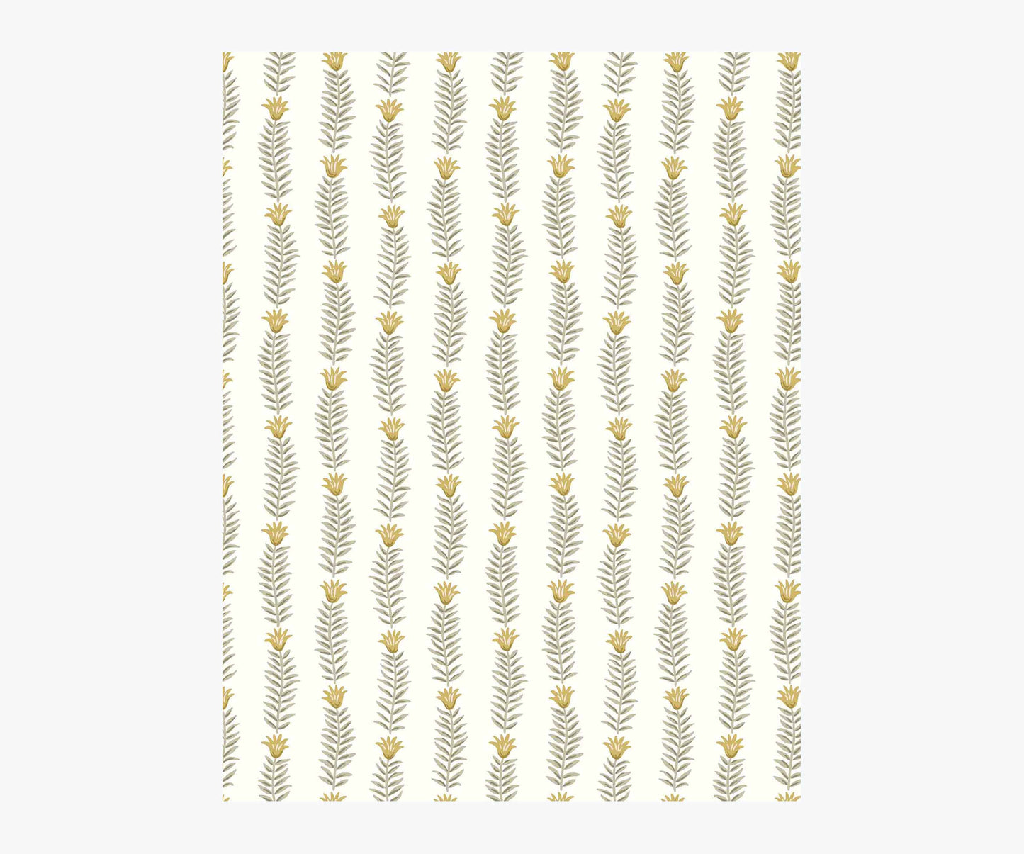 Eden Wallpaper Sample - White & Metallic Gold - Peel and Stick Wallpaper