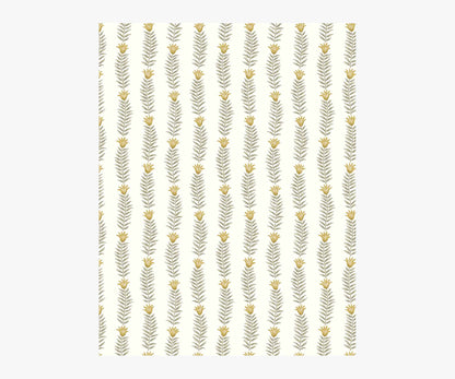Eden Wallpaper Sample - White & Metallic Gold - Peel and Stick Wallpaper