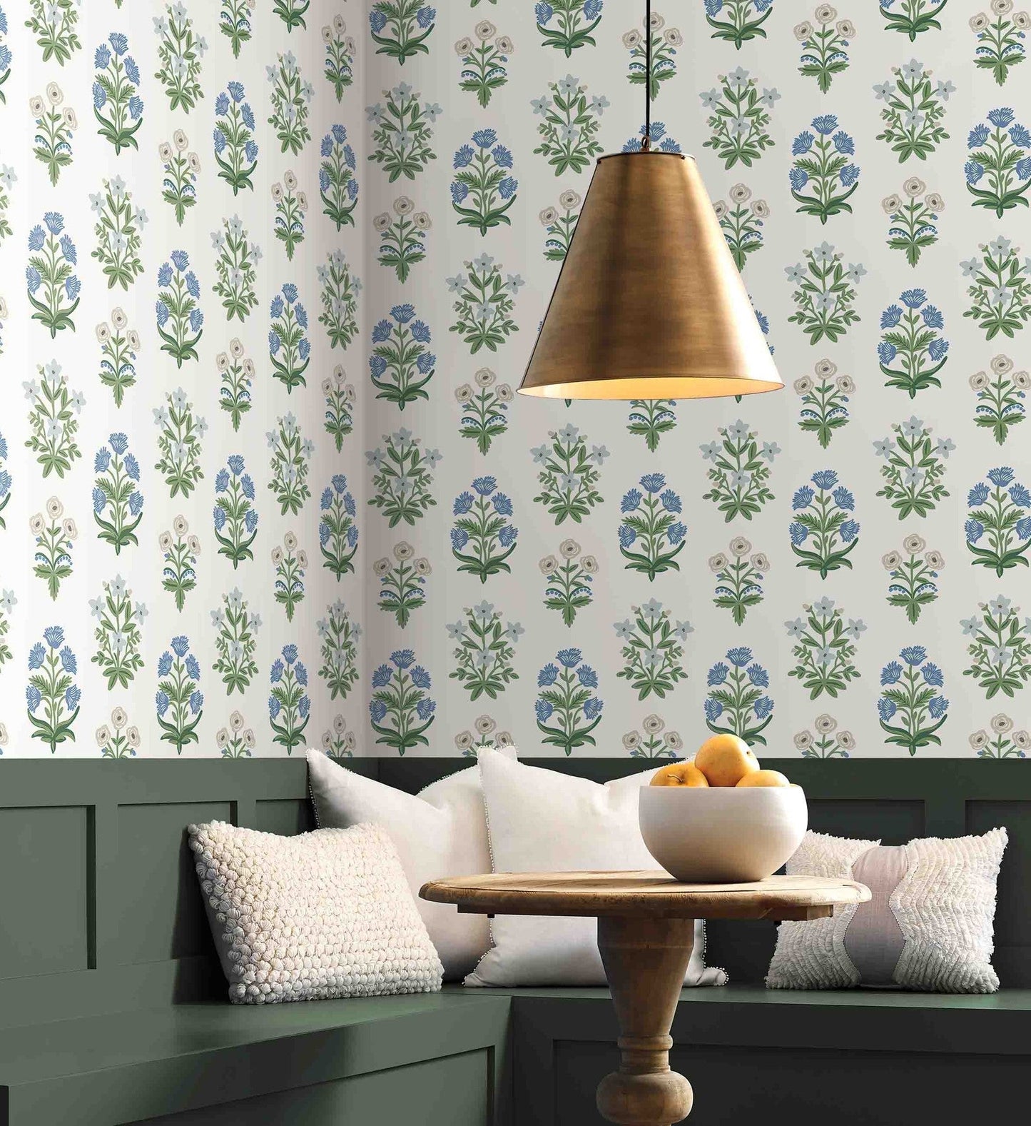 Mughal Rose Wallpaper - Indigo