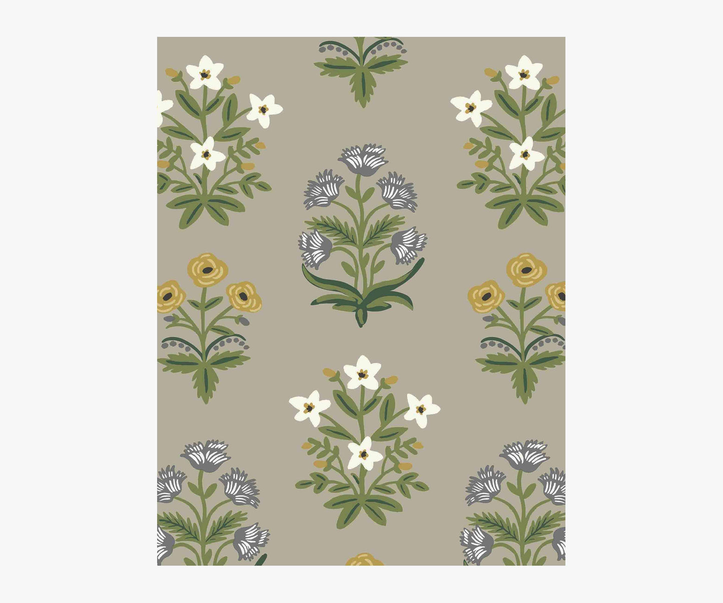 Mughal Rose Wallpaper Sample - Linen - Porcelain Coffee Mug