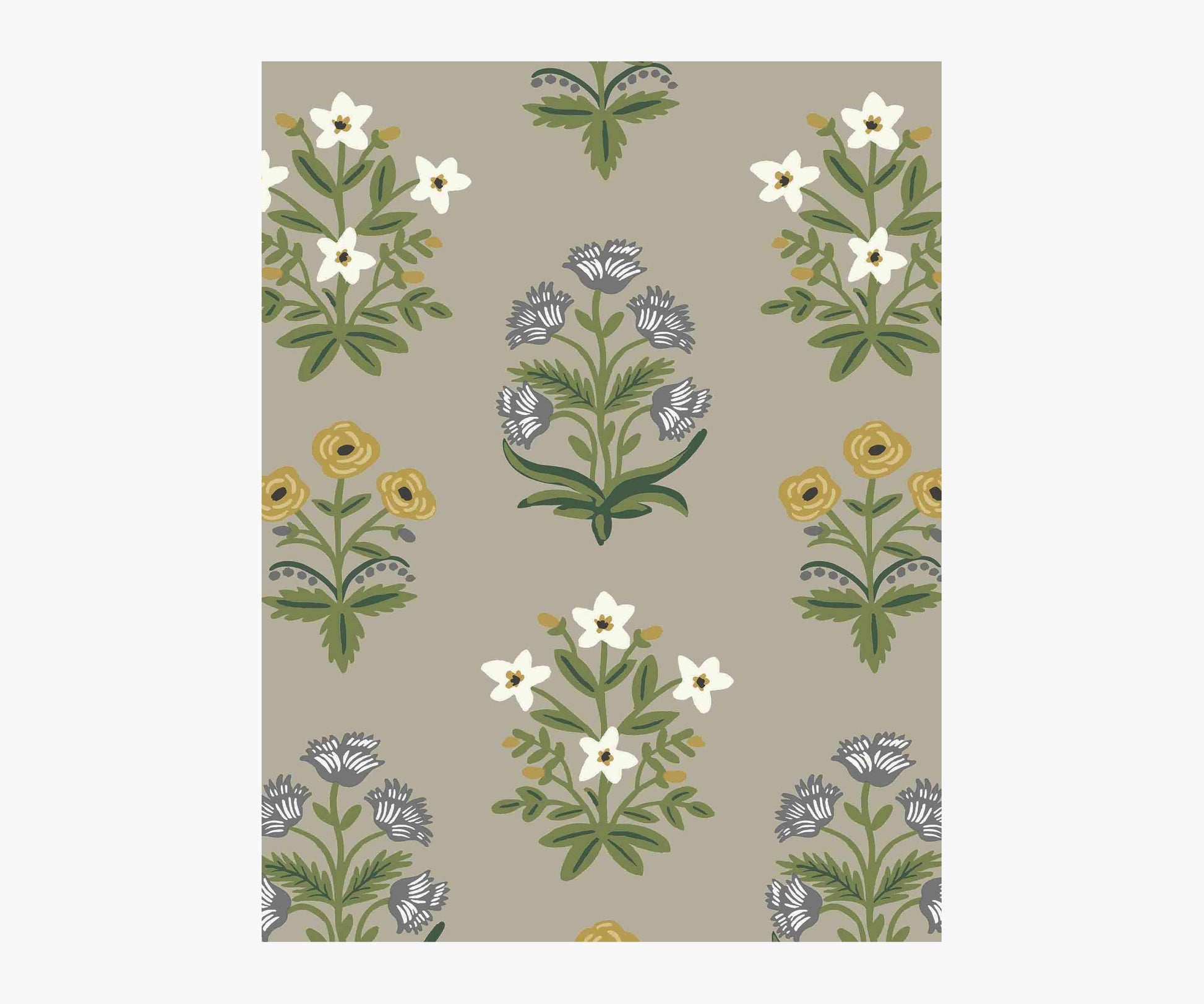 Mughal Rose Wallpaper Sample - Linen - Porcelain Coffee Mug