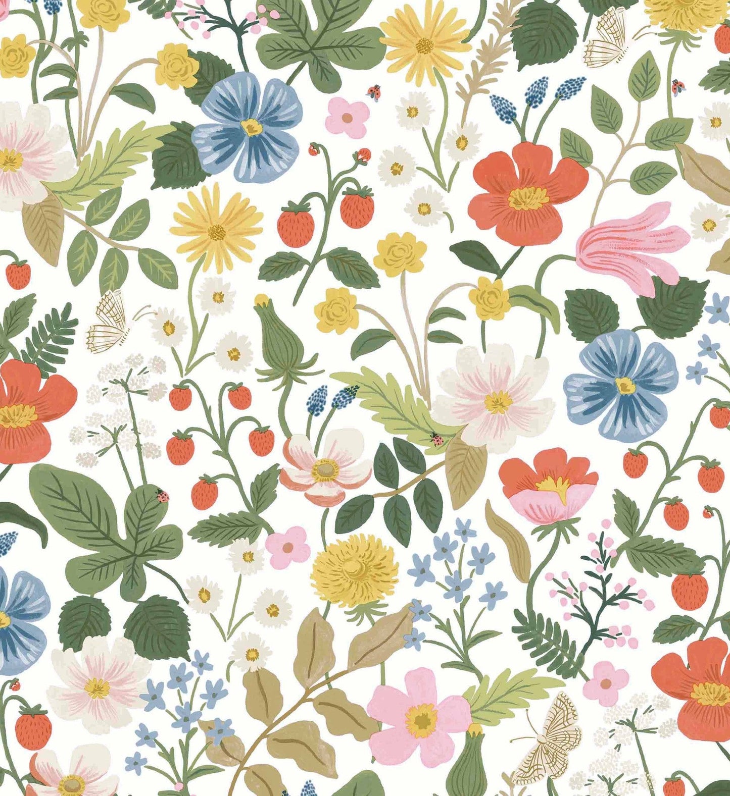 Strawberry Fields Wallpaper - White
