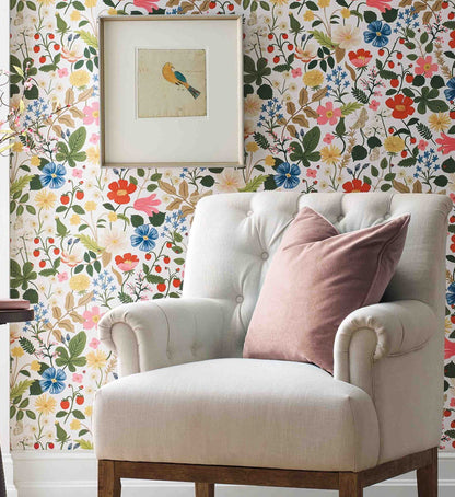 Strawberry Fields Wallpaper - White