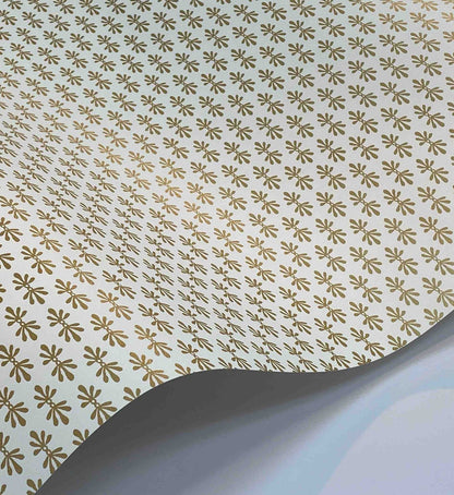 Petal Wallpaper - White & Metallic Gold
