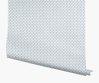 Petal Wallpaper - White & Blue - Peel and Stick Wallpaper