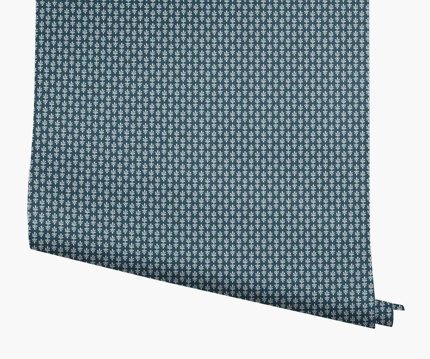 Petal Wallpaper - Teal & White - Peel and Stick Wallpaper