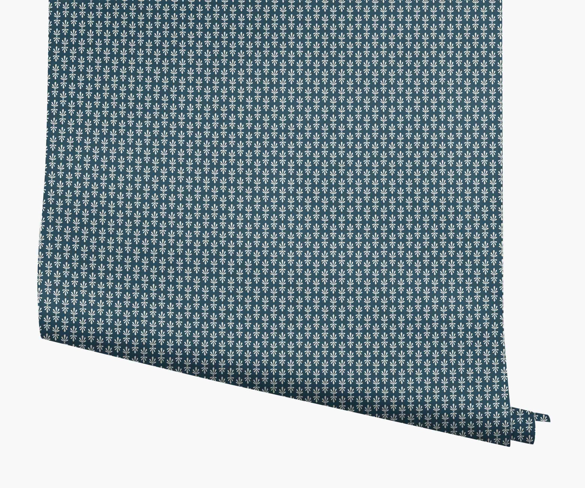 Petal Wallpaper - Teal & White - Peel and Stick Wallpaper