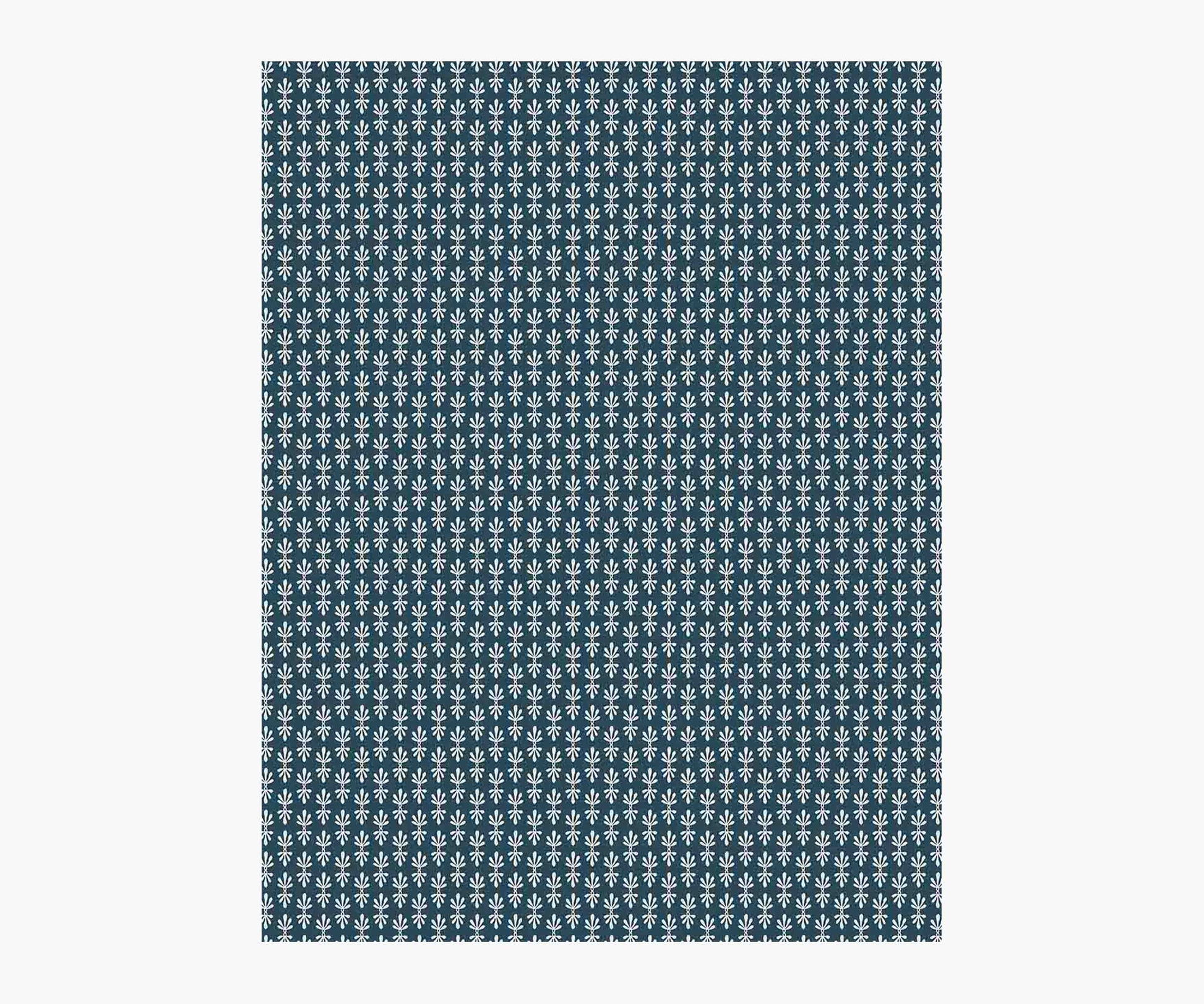 Petal Wallpaper Sample - Teal & White - Peel and Stick Wallpaper