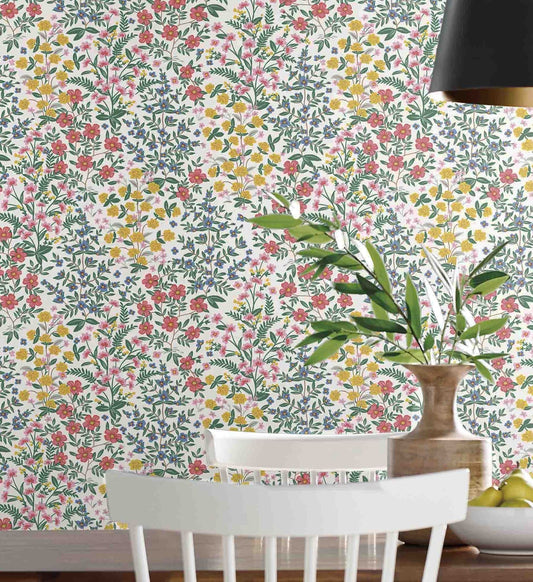 Wildwood Garden Wallpaper - White