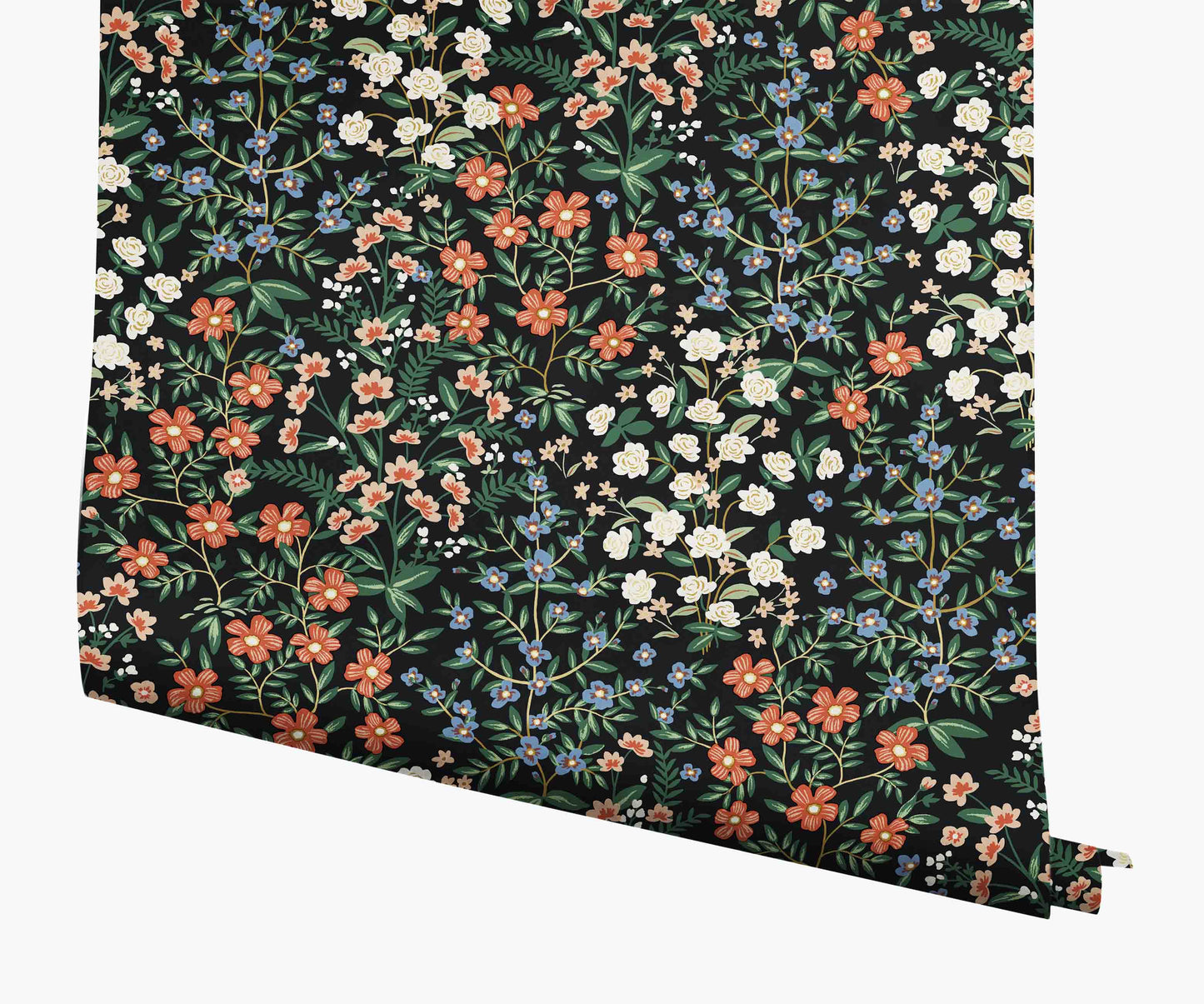 Wildwood Garden Wallpaper - Black - Peel and Stick Wallpaper