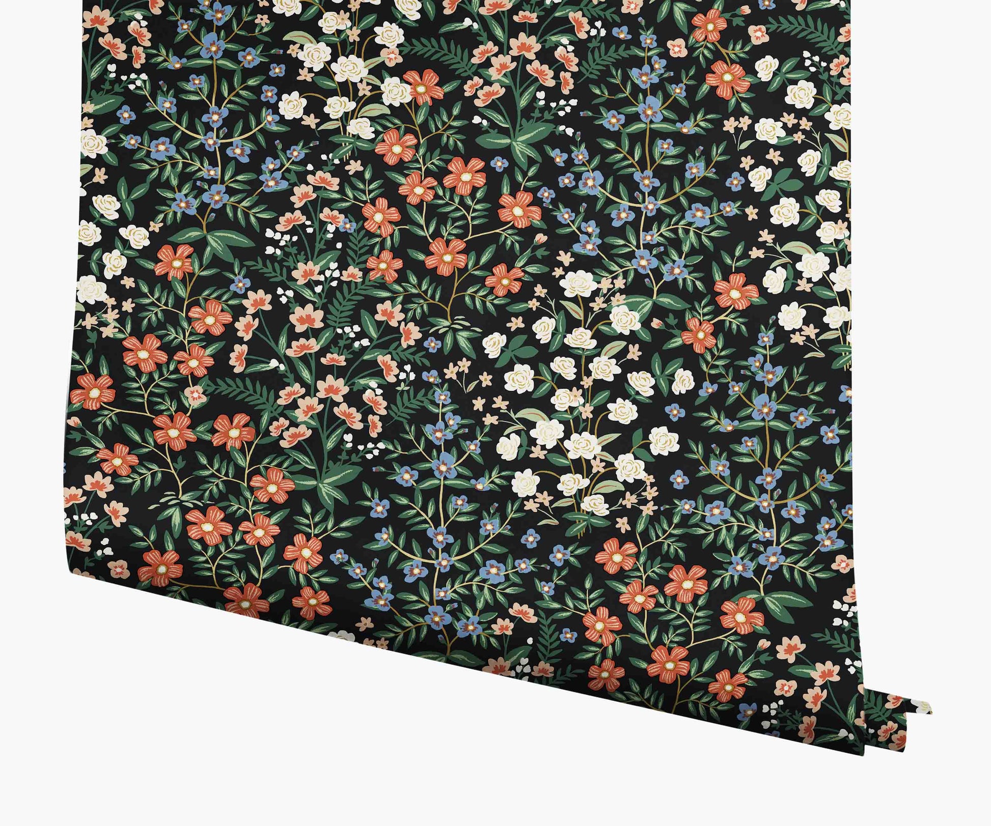 Wildwood Garden Wallpaper - Black - Peel and Stick Wallpaper