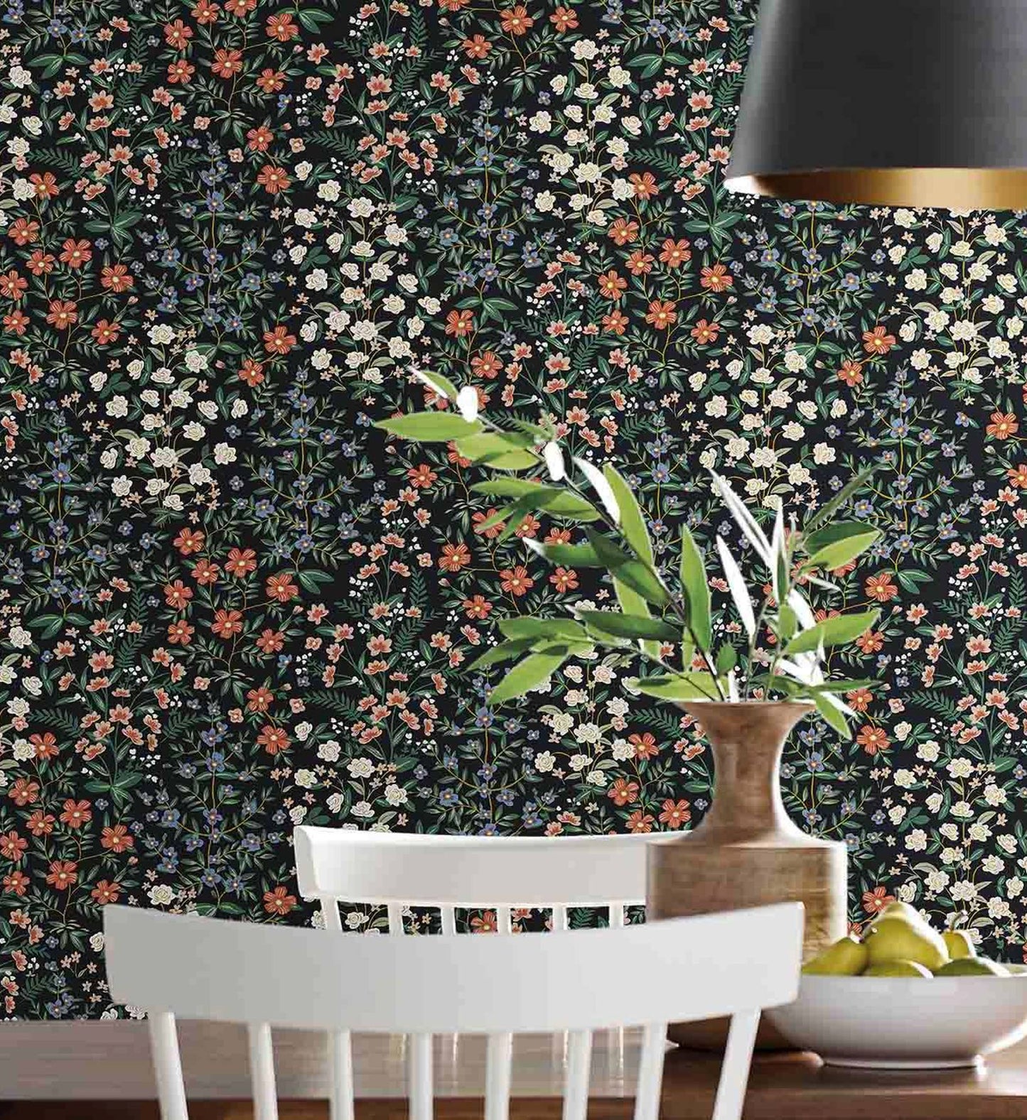 Wildwood Garden Wallpaper - Black