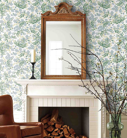 Cornflower Wallpaper - White