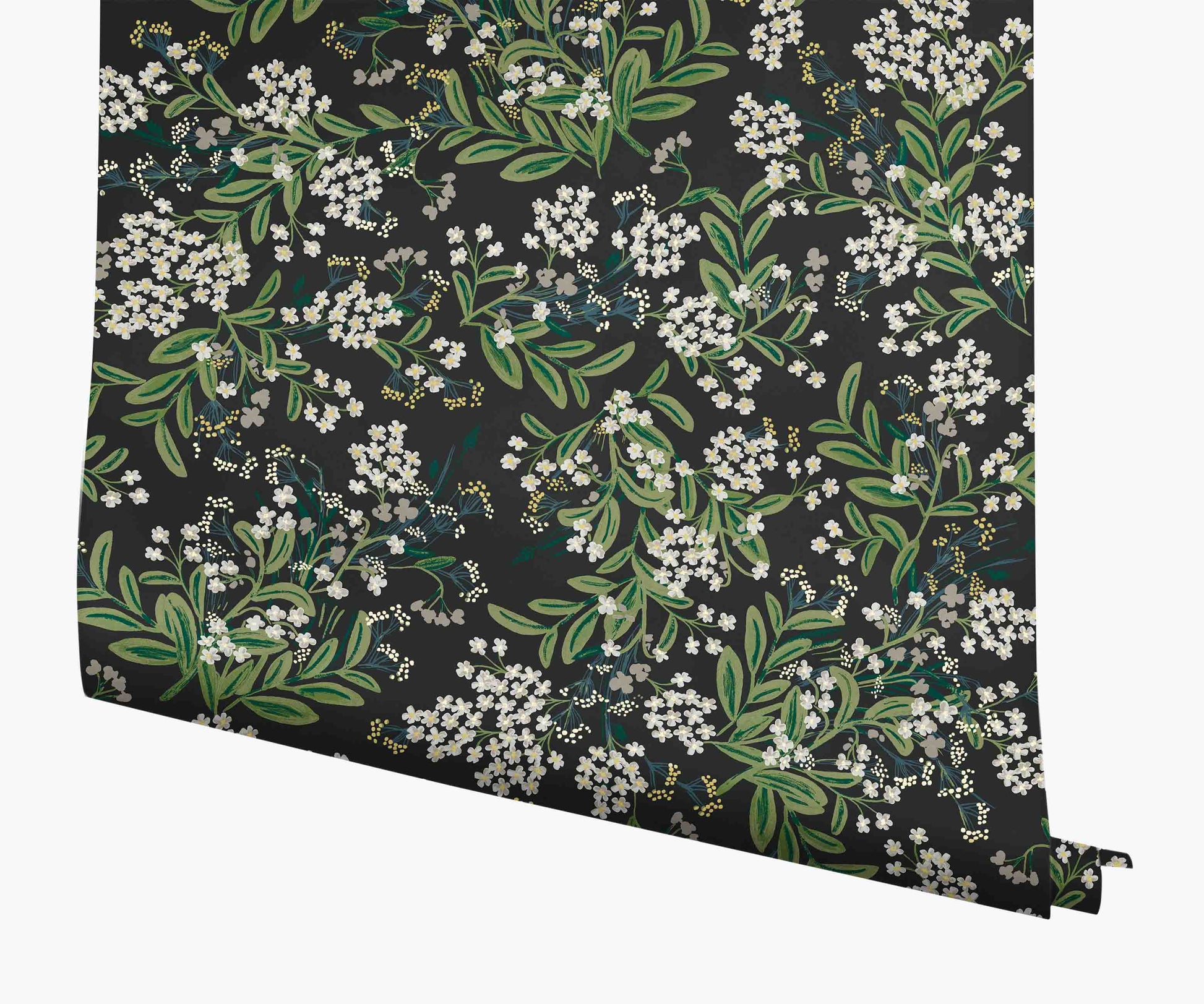 Cornflower Wallpaper - Black - Peel and Stick Wallpaper