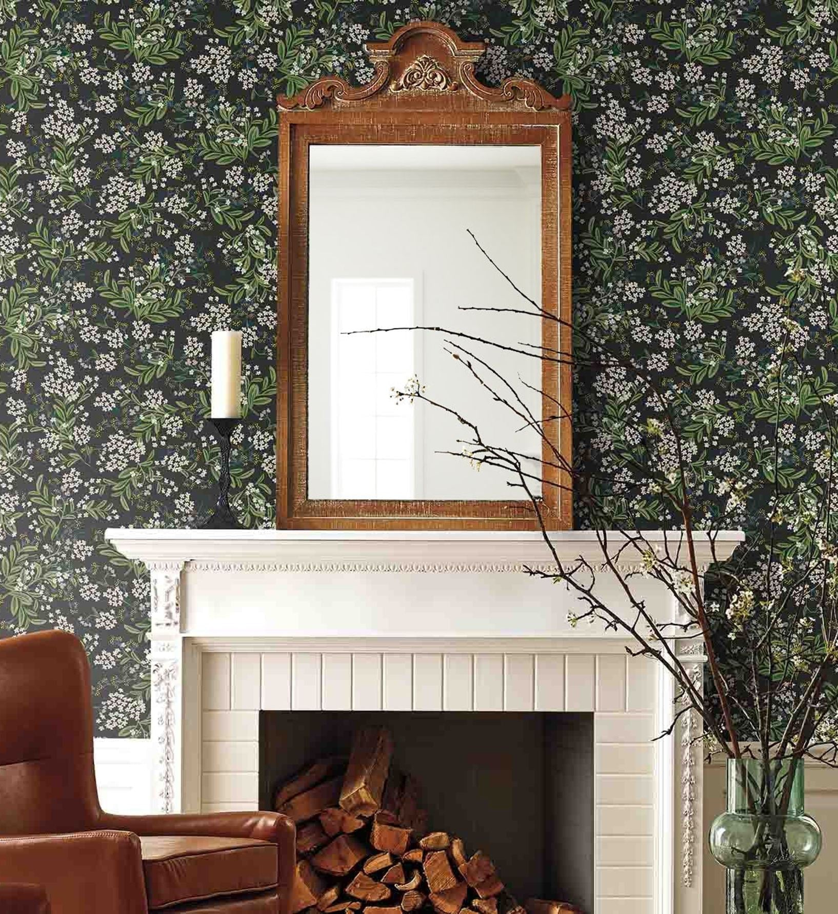 Cornflower Wallpaper - Black