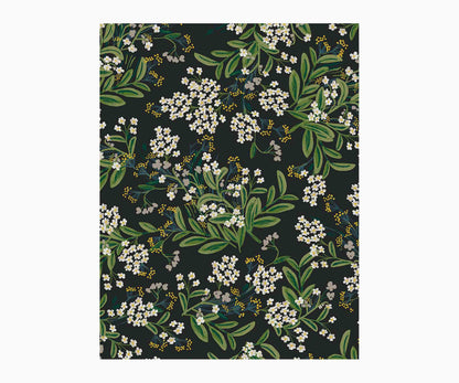 Cornflower Wallpaper Sample - Black - Peel and Stick Wallpaper