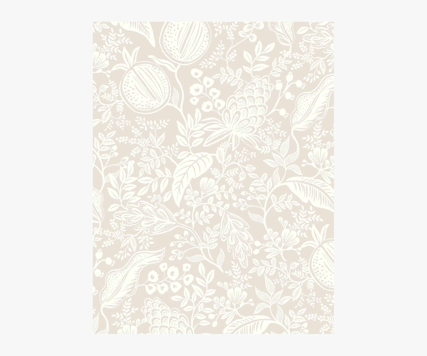 Pomegranate Wallpaper Sample - Beige & White - Peel and Stick Wallpaper