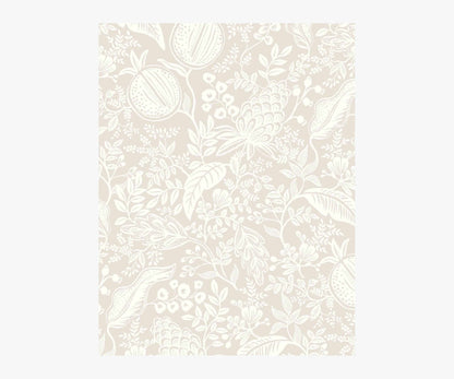 Pomegranate Wallpaper Sample - Beige & White - Peel and Stick Wallpaper
