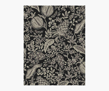 Pomegranate Wallpaper Sample - Black & Linen - Peel and Stick Wallpaper