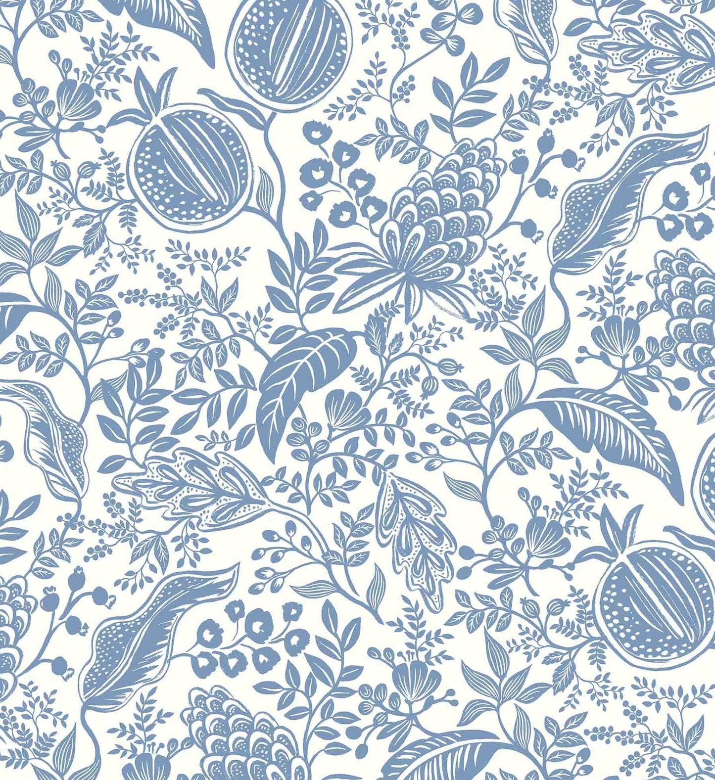 Pomegranate Wallpaper - White & Blue