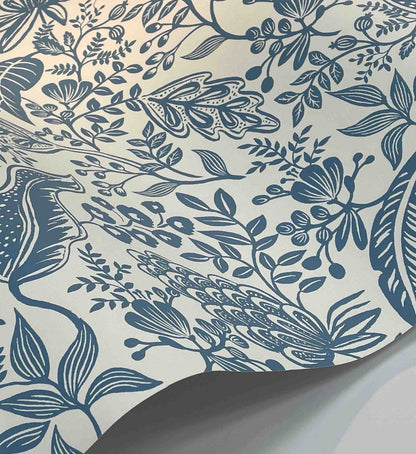 Pomegranate Wallpaper - White & Blue