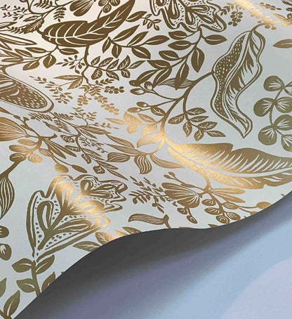 Pomegranate Wallpaper - White & Metallic Gold