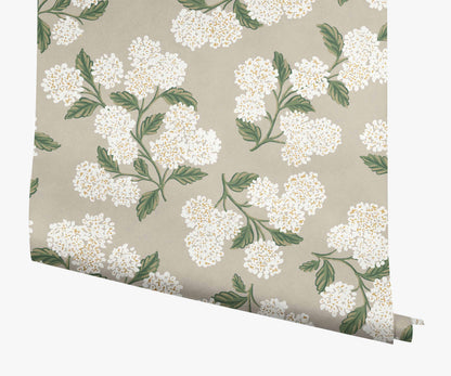 Hydrangea Wallpaper - Linen - Peel and Stick Wallpaper