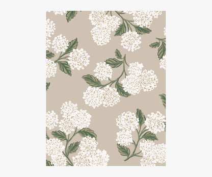 Hydrangea Wallpaper Sample - Linen - Peel and Stick Wallpaper