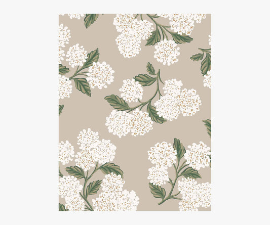 Hydrangea Wallpaper Sample - Linen - Peel and Stick Wallpaper