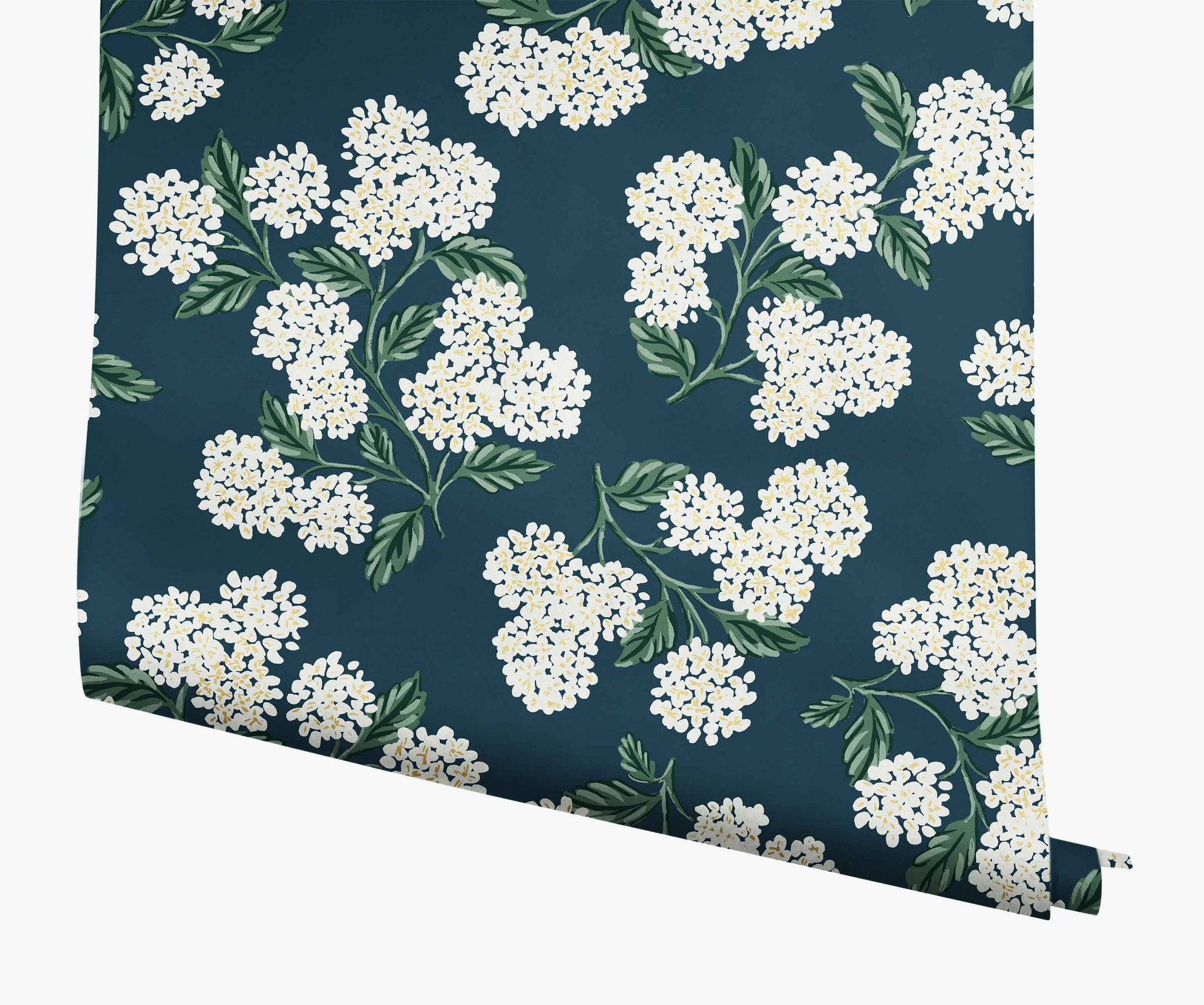 Hydrangea Wallpaper - Teal - Peel and Stick Wallpaper