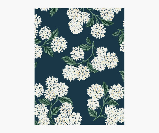 Hydrangea Wallpaper Sample - Teal - Peel and Stick Wallpaper