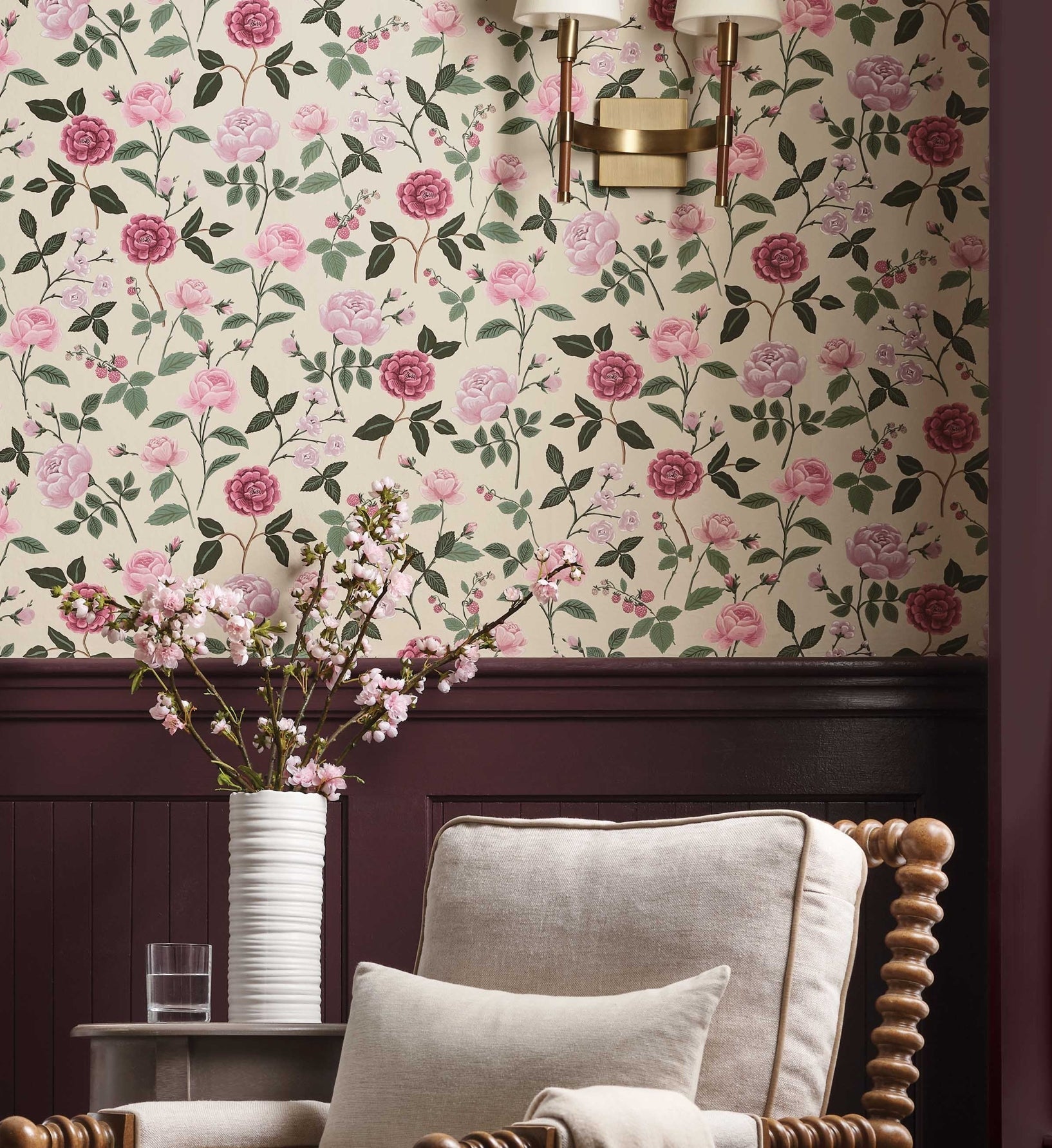 Roses Wallpaper - Linen