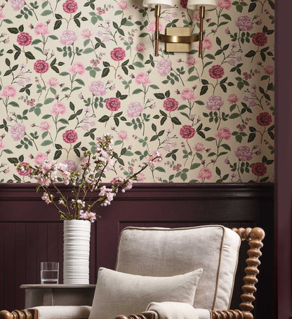 Roses Wallpaper - Linen