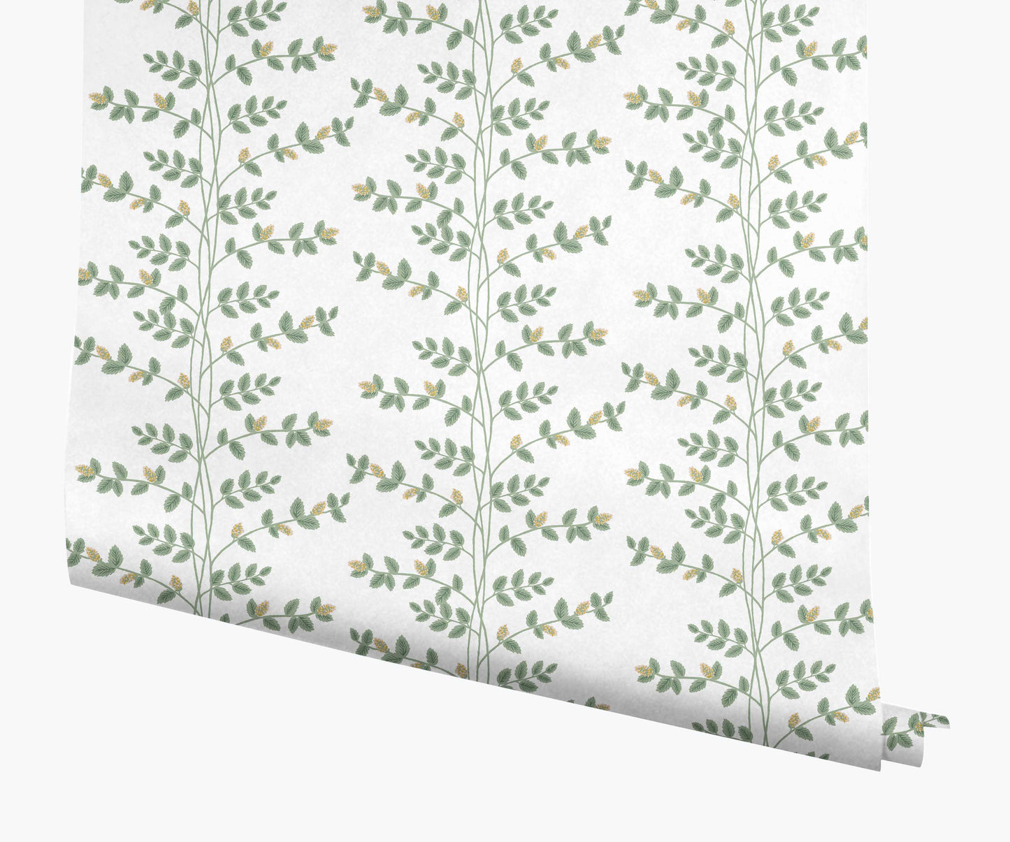 Climbing Vines Wallpaper - White & Metallic Gold - Peel and Stick Wallpaper