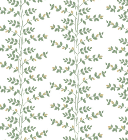 Climbing Vines Wallpaper - White & Metallic Gold