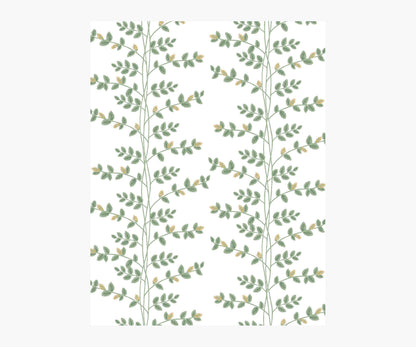 Climbing Vines Wallpaper Sample - White & Metallic Gold - Peel and Stick Wallpaper